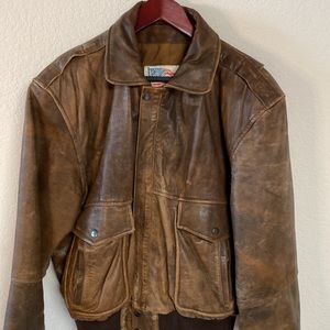 Genuine Leather, distressed bomber Jacket